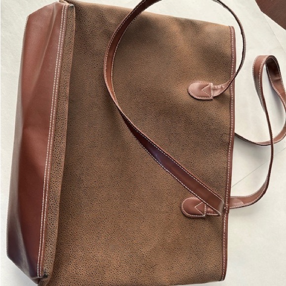 JAGUAR Tote Large Leather Multi Colour 3 Zip Pockets Excellent 22”x14.5”x 6” - Picture 10 of 13